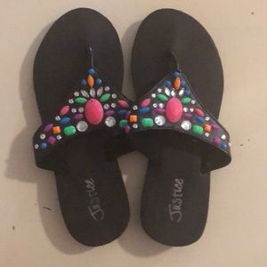 Justice flip flops with jewels